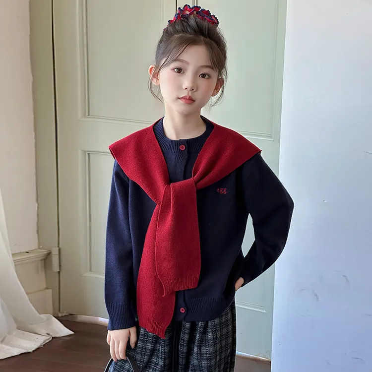 女童披肩毛衣套装三件套2025秋季新款时尚潮流可爱甜美潮流ins