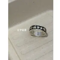 铜合金戒指 【镀银笑脸路路通可转闭口戒指】