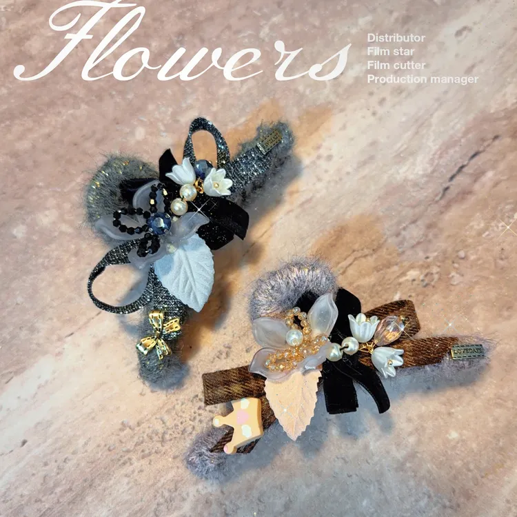 可爱氛围感毛绒抓夹森系少女后脑勺盘发半扎发夹子鲨鱼夹甜美发抓