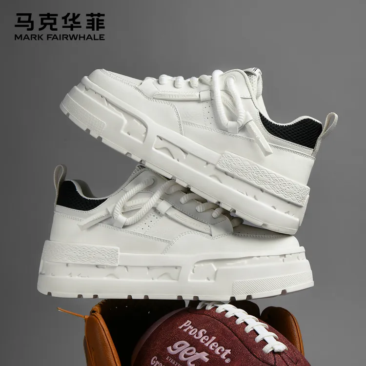 马克华菲男鞋冬季百搭面包鞋2025新款低帮厚底板鞋爆款流行潮鞋男