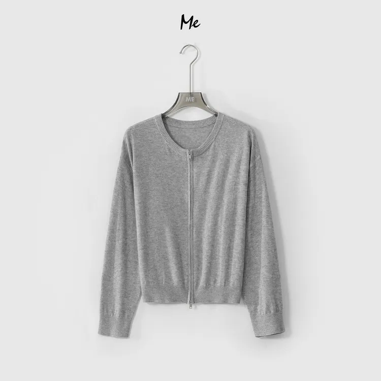 ME【骨线针织开衫】绵羊毛混纺云柔透气弧形骨线时尚毛衣MESS1006