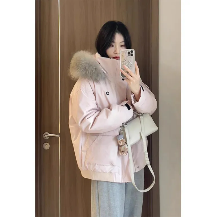 棉服女大毛领棉衣韩版宽松加厚棉袄女冬季新款工装派克服厚外套