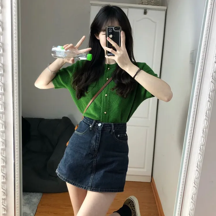 老钱风松弛感女装贵气K两件套装/单件夏款轻熟风开衫短袖上衣女高