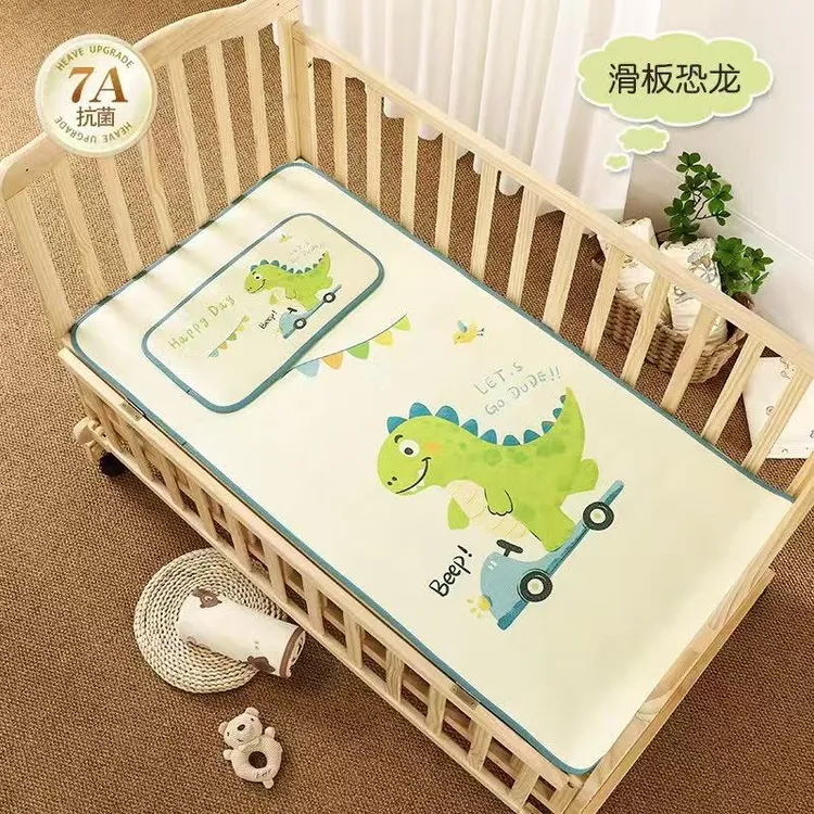 婴幼儿a类冰豆豆凉席母婴级 夏季可机洗冰丝童席带枕头透气空调席