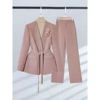 【纪朵研】8128 气质轻奢小香风优雅气质西装外套阔腿裤时尚套装
