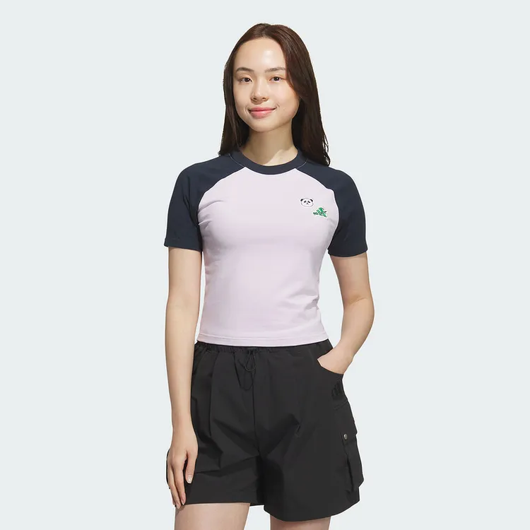 adidas阿迪达斯短袖T恤女款W RAGLAN TEE针织短T恤KC1497