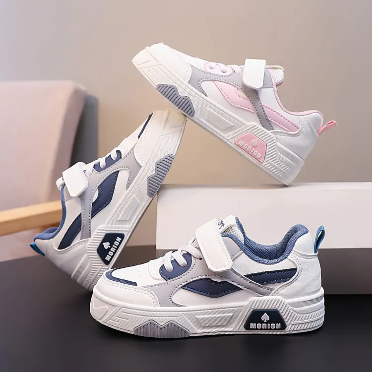 儿童运动鞋春秋新款男童校园百搭魔术贴休闲小白鞋女童板鞋