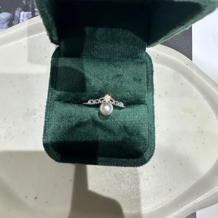 【A177】海水真多麻色4-5珍珠公主戒（开口可调节）