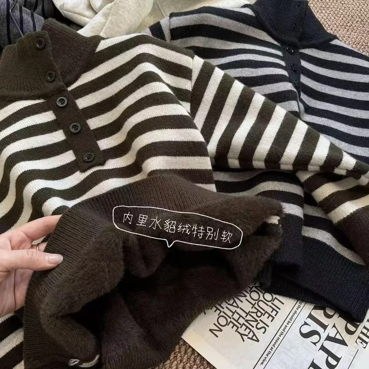 【不起球加绒加厚】男童一体绒毛衣冬季2025男孩加绒保暖毛线衣