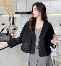 WYK 38长49宽松蕾丝装饰大兜长袖大版显瘦外套上衣 2520