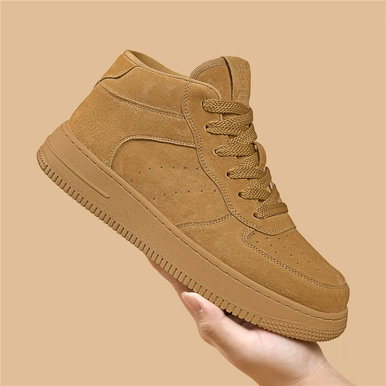 Aokang/奥康2025冬季时尚男士保暖男鞋高帮潮流舒适百搭休闲板鞋