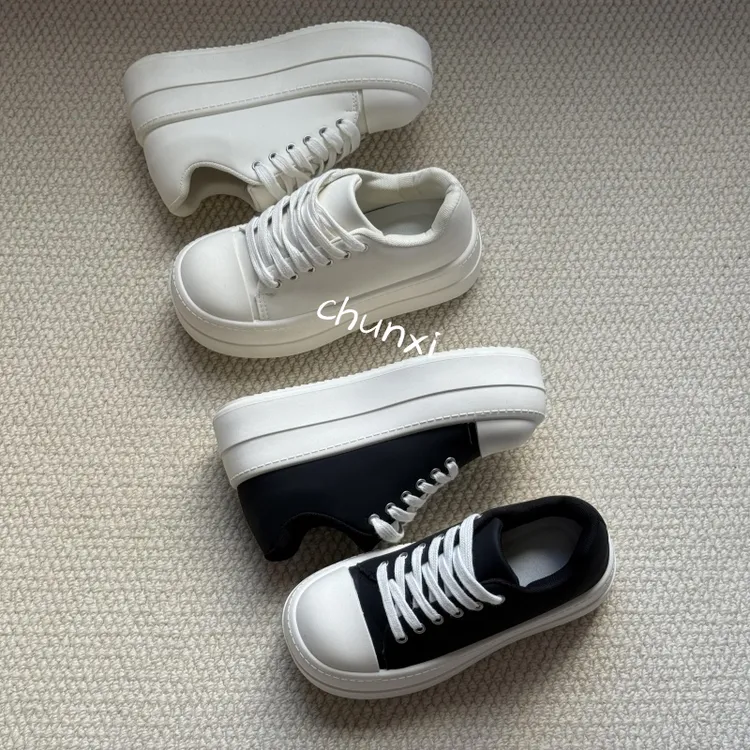 赵露思爆款大头厚底增高松糕小白鞋2025春季新款百搭休闲运动板鞋