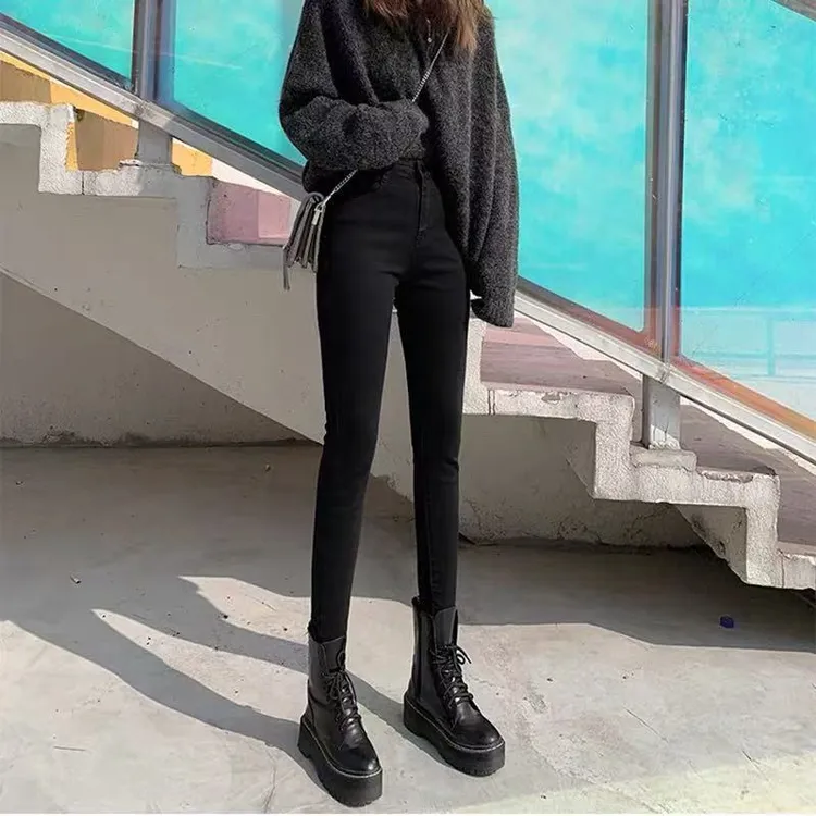 牛仔裤女新款小脚铅笔弹力紧身裤子