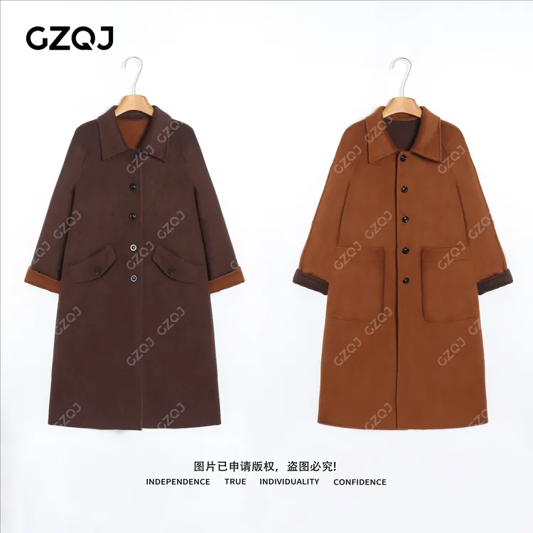 老琴私服【云麓漫游】正反两穿琥珀流光风绵羊毛山羊绒大衣外套2027