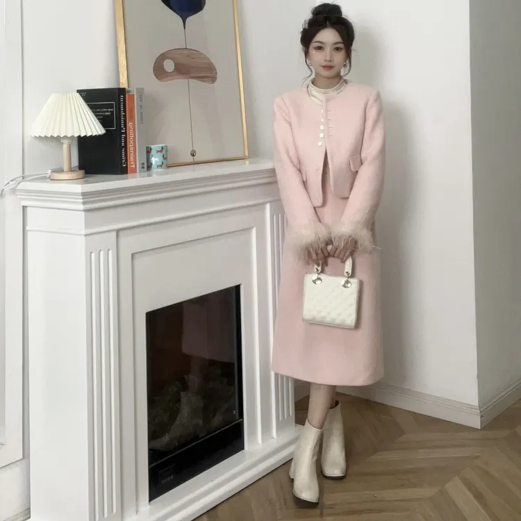 IEF/爱依服2025冬季新款时尚韩系名媛风百搭设计感显瘦上下套裙