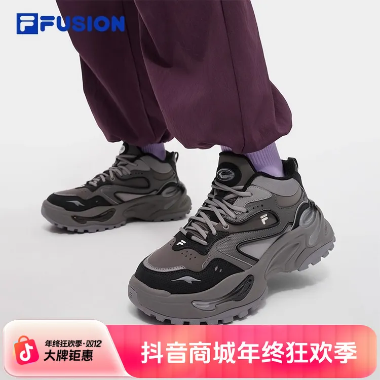 软糖鞋高帮加绒丨 FUSION斐乐潮牌冬新款保暖老爹厚底女轻奢鞋子