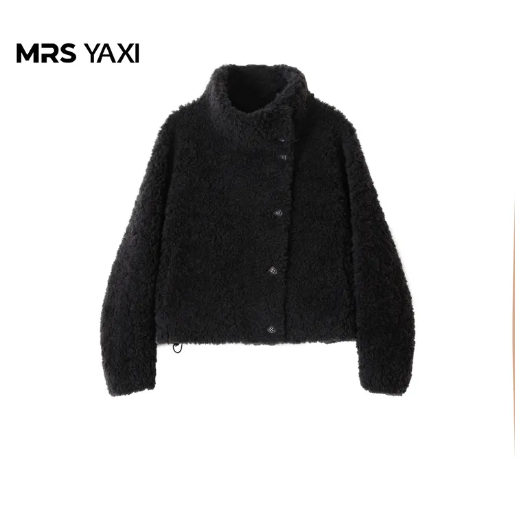 Mrsyaxi气质宽松短款羊羔毛短外套YX5093026