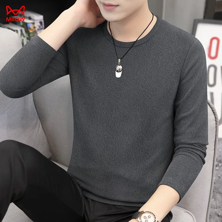 猫人双面绒打底衫男士2025新款秋冬德加厚保暖长袖t恤内搭上衣服