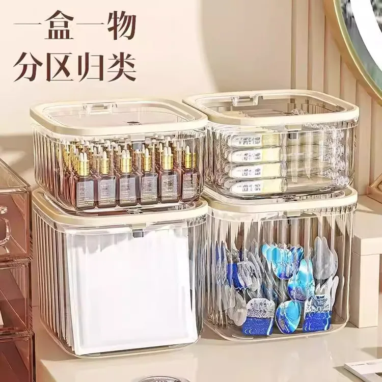 儿童发饰收纳盒桌面大容量带盖首饰盒女生皮筋头绳发夹萌粒整理盒