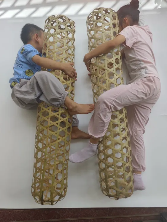 手工竹编竹夫人抱枕夏日清凉透气可作睡觉长条枕