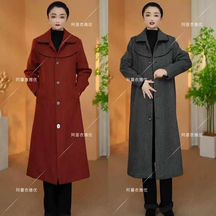 【衣雅严选】8089-2508#衣雅定制加棉加厚软毛呢气质保暖大衣外套