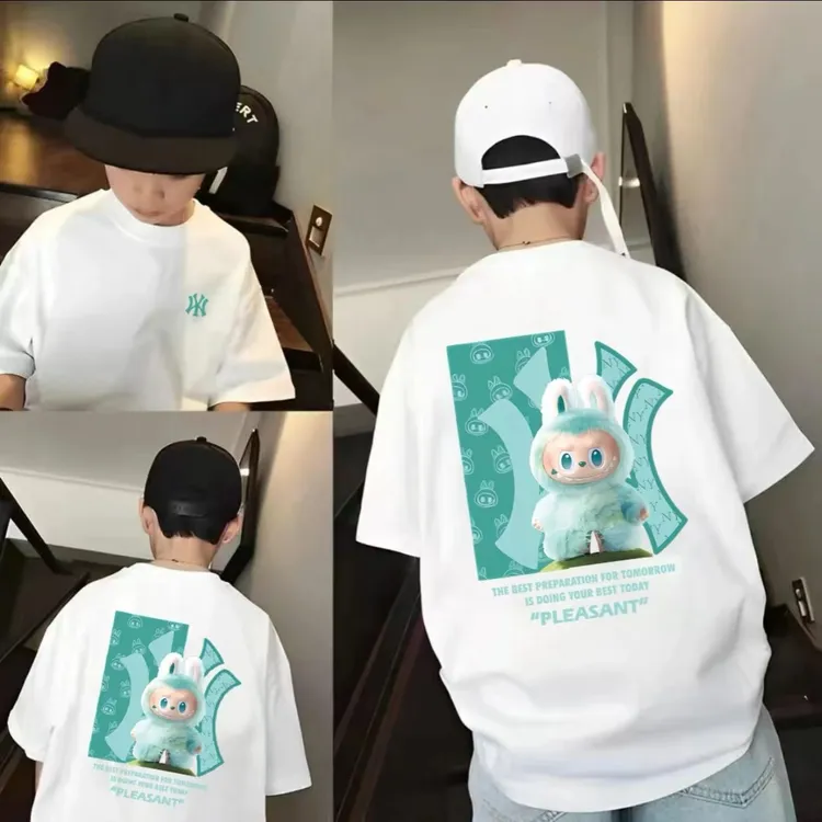 【绿色布布】亲子装短袖2025夏季新款T恤休闲上衣