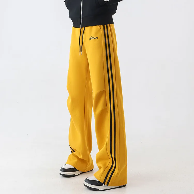 秋冬新款女士广场舞服装鬼步舞休闲运动字母刺绣字直筒裤XH