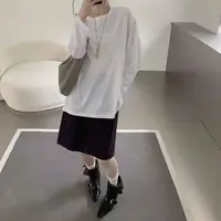 【冷雾美式】纸片人随性大大纯色T恤.