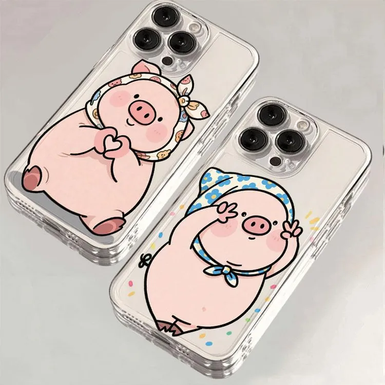 比心小猪适用iphone16苹果15手机壳小米OPPO华为VIVO荣耀一加魅族