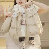 童装女童2025新款秋装小童韩版娃娃领外套女宝宝洋气风衣上衣