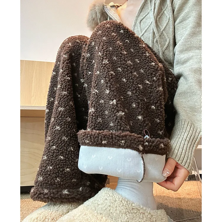 波点针织糯米裤2025新款女高腰显瘦慵懒风休闲软糯小个子阔腿裤子