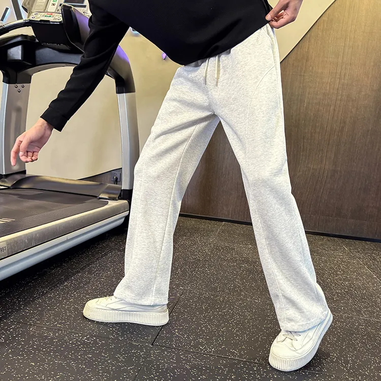 美式斜切弯刀卫裤男款秋季cleanfit直筒宽松微喇长裤休闲运动裤子