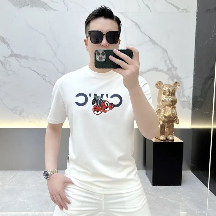 字母印花薄款短袖夏季新款潮流时尚圆领T恤男装半袖体恤男士韩版