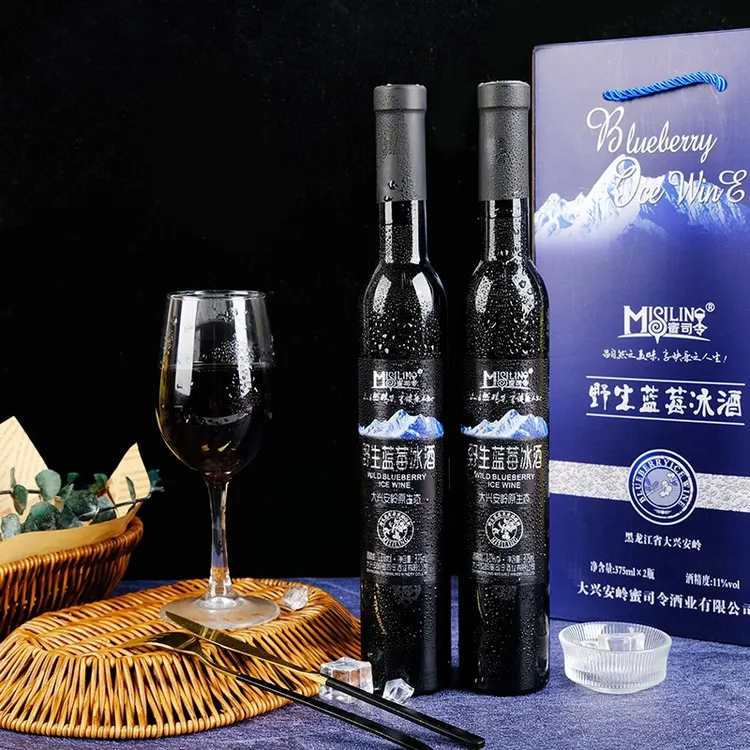 MISILING/蜜司令野生蓝莓冰酒11度微醺果酒375ml*盒装