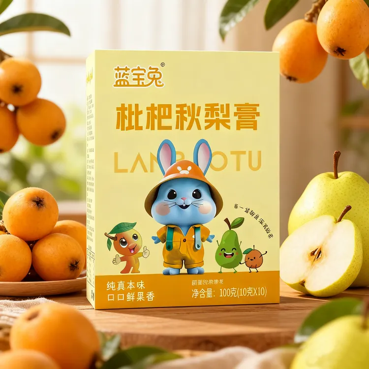 蓝宝兔枇杷秋梨膏老人小孩可泡水喝秋冬滋补营养纯梨膏盒装饮品