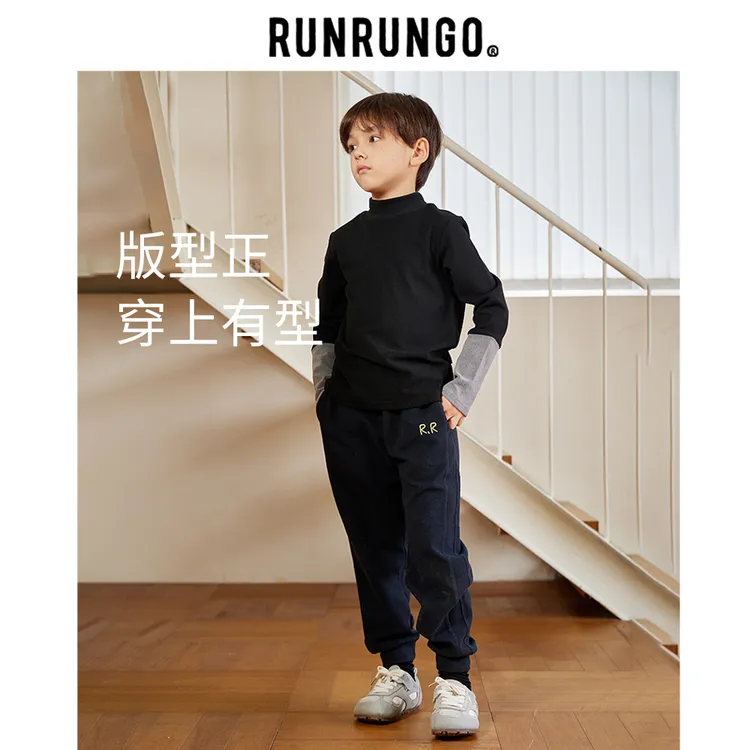 Runrungo【可爽绒】卫裤春秋中大童宽松加厚秋冬男童裤子萌娃穿搭