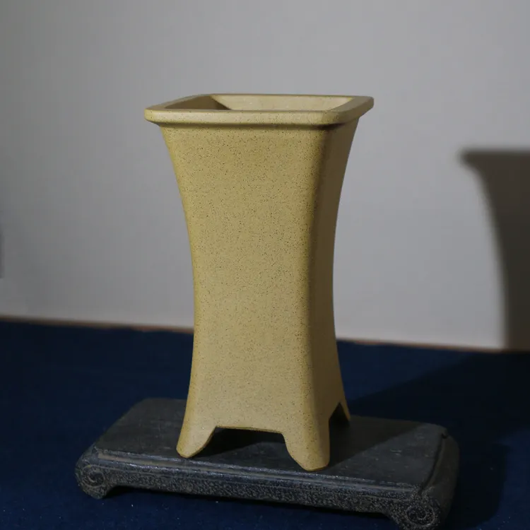 紫砂花盆手工盆景盆兰花盆兰盆正方形手工盆芝麻段泥苏玲名家盆