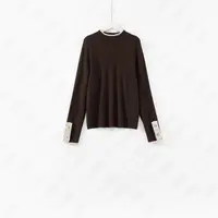 Z8151德绒花边领打底秋冬新款宽松显瘦女洋气百搭长袖女士上衣