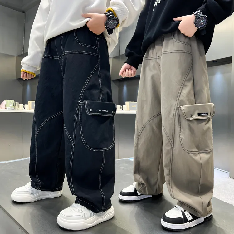 男童潮酷裤子春秋儿童休闲长裤男孩2025新款中大童秋装宽松工装裤