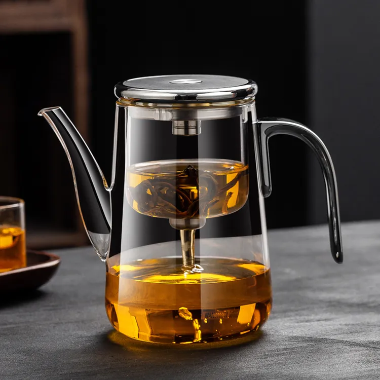 2025长嘴玻璃飘逸杯茶水分离按压魔术杯 办公室懒人泡茶器聪明壶