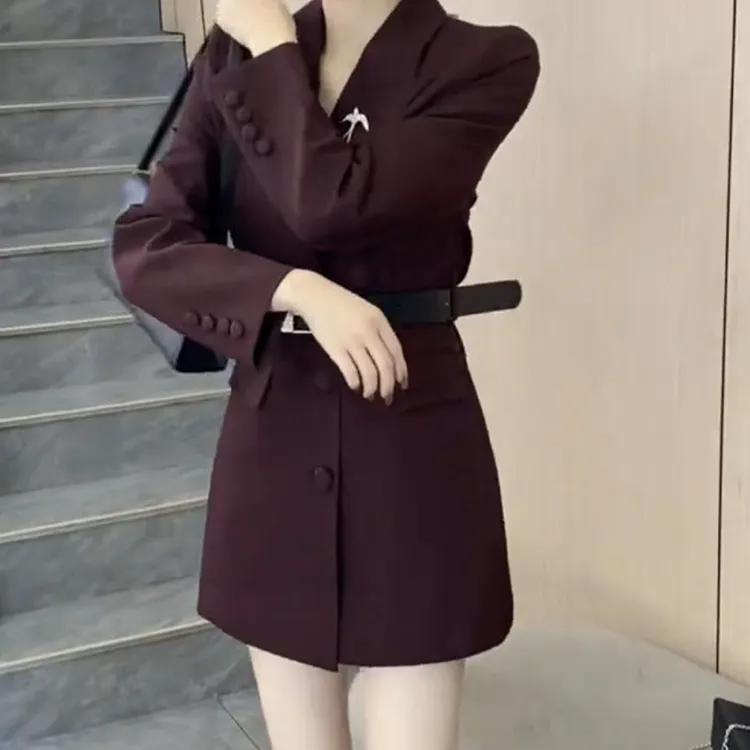 新款小个子西装裙短裤收腰显瘦西服裙(不含胸针)