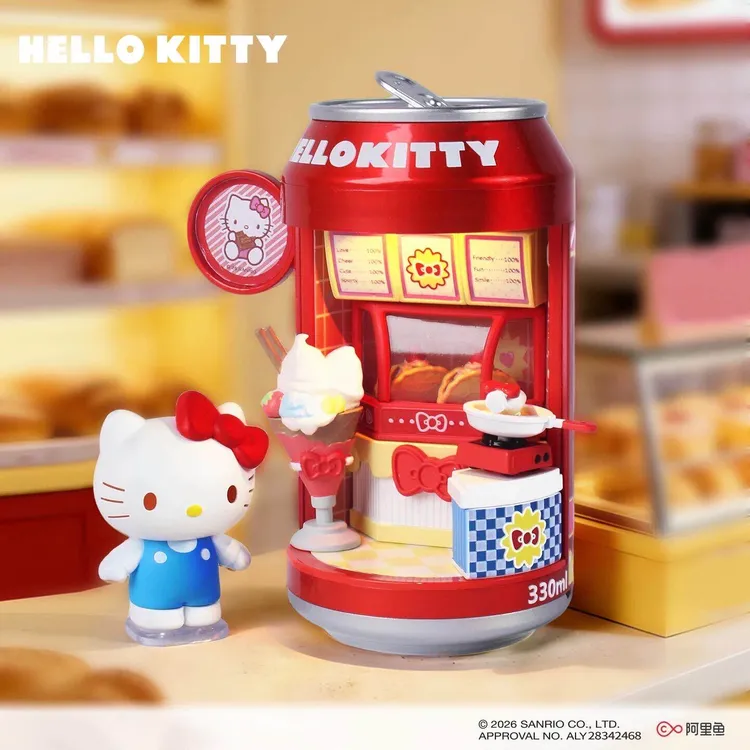 【现货正版】三丽鸥盲盒小汽水甜品街系列易拉罐盲盒带小夜灯美乐蒂