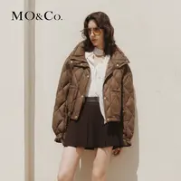 【贤哥专享】【流光风】MOCO菱格纹高领短款面包羽绒服MBC3EINK02
