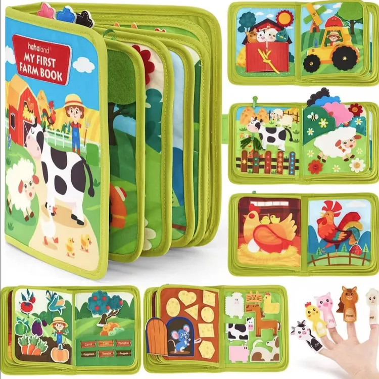 农场早教书新款升级刺绣加厚宝宝学前益智安静书