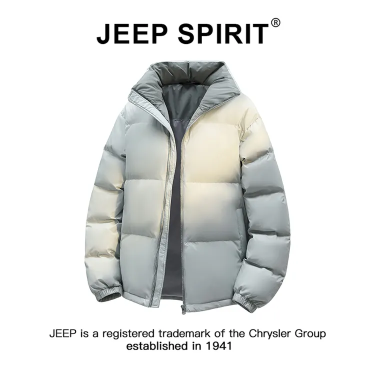 JEEPSPIRIT吉普时尚拼色立领羽绒服男士冬季新款韩系潮流加厚外套
