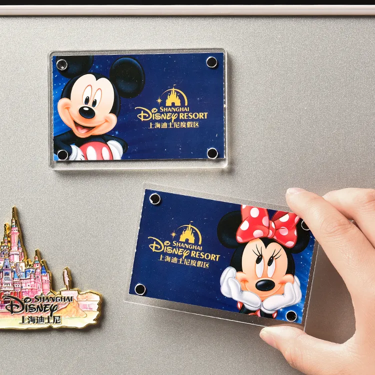 亚克力相框冰箱贴迪士尼门票纪念家居装饰磁贴3寸diy小卡创意画框