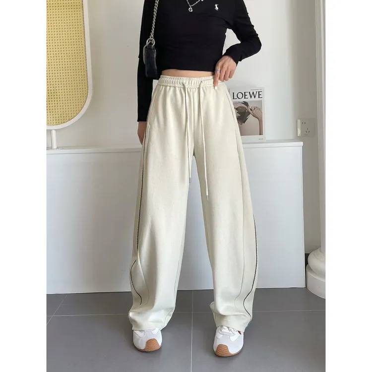 KIKI严选：2309-2-WQ家欧洲站南油秋冬阔腿显瘦运动加厚休闲裤