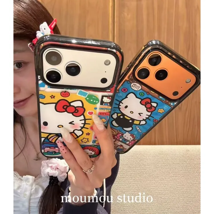 明媚KT适用苹果17手机壳13/14ProMax卡通iPhone16/INS风17P网红