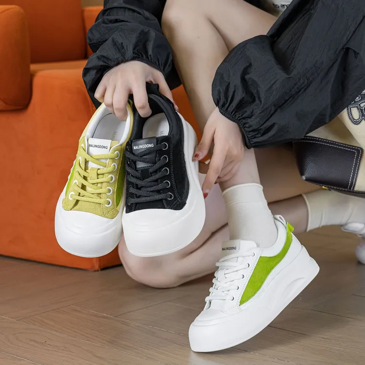 秋季休闲板鞋3cm系带增高休闲鞋女鞋欧若动感风软底增高