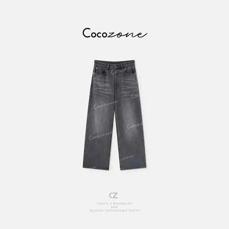COCO ZONE 刘一一【100棉】洗水旧质感局部炒色休闲裤 CD1A1180